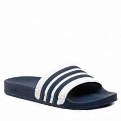 Chaussures De Sport Mules / Sandales De Bain Adidas - Adilette G16220 Adiblu/Wht/Adiblu Blanc, Bleu Marine