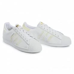 Chaussures Basses Chaussures Adidas - Superstar FX9088 Ftwwht/Cblack/Goldmt Blanc -Chaussures Femme Soldes 0000206874597 03 rz