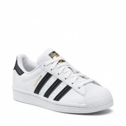 Chaussures De Sport Chaussures Adidas - Superstar Vegan FW2295 Ftwwht/Cblack/Green Blanc