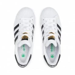 Chaussures De Sport Chaussures Adidas - Superstar Vegan FW2295 Ftwwht/Cblack/Green Blanc -Chaussures Femme Soldes 0000208106184 06 nc