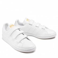 Chaussures De Sport Chaussures Adidas - Stan Smith Cf FX5508 Ftwwht/Ftwwht/Goldmt Blanc -Chaussures Femme Soldes 0000208106283 05 pl 1 1