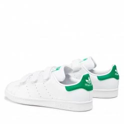 Chaussures De Sport Chaussures Adidas - Stan Smith Cf FX5509 Ftwwht/Ftwwht/Green Blanc -Chaussures Femme Soldes 0000208106290 02 ks 1