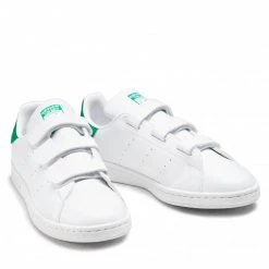 Chaussures De Sport Chaussures Adidas - Stan Smith Cf FX5509 Ftwwht/Ftwwht/Green Blanc -Chaussures Femme Soldes 0000208106290 04 ks 1