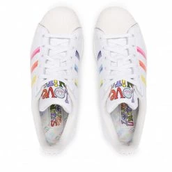 Chaussures De Sport Chaussures Adidas - Superstar Pride GW2415 Ftwwht/Ftwwht/Owhite Blanc -Chaussures Femme Soldes 0000208120296 07 sw
