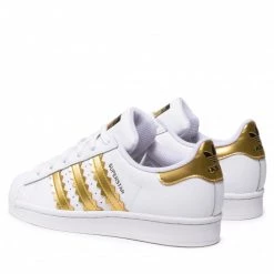 Chaussures De Sport Chaussures Adidas - Superstar W H03915 Ftwwht/Magold/Cblack Blanc -Chaussures Femme Soldes 0000208676915 02 ks