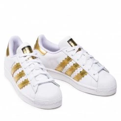 Chaussures De Sport Chaussures Adidas - Superstar W H03915 Ftwwht/Magold/Cblack Blanc -Chaussures Femme Soldes 0000208676915 03 ks