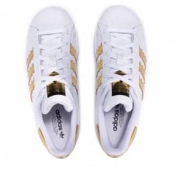 Chaussures De Sport Chaussures Adidas - Superstar W H03915 Ftwwht/Magold/Cblack Blanc -Chaussures Femme Soldes 0000208676915 04 ks