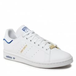 Chaussures De Sport Chaussures Adidas - Stan Smith GW0489 Ftwwht/Royblu/Yellow Blanc