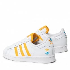 Chaussures De Sport Chaussures Adidas - Superstar GZ4741 Ftwwht/Tmcogo/Pulblu Blanc -Chaussures Femme Soldes 03 0000300124802 kt