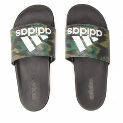 Mules Et Sandales Mules / Sandales De Bain Adidas - Adilette Comfort GW9647 Core Black / Core Black / Cloud White Vert -Chaussures Femme Soldes 06 0000209949711 fp