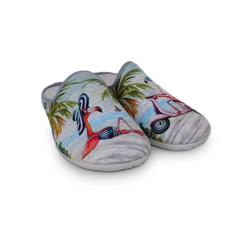 LA MAISON DE L'ESPADRILLE Chaussons Mules Pour Femme Les Flamants Roses (2038) 1 LA MAISON DE L'ESPADRILLE Chaussons Mules Pour Femme Les Flamants Roses (2038)